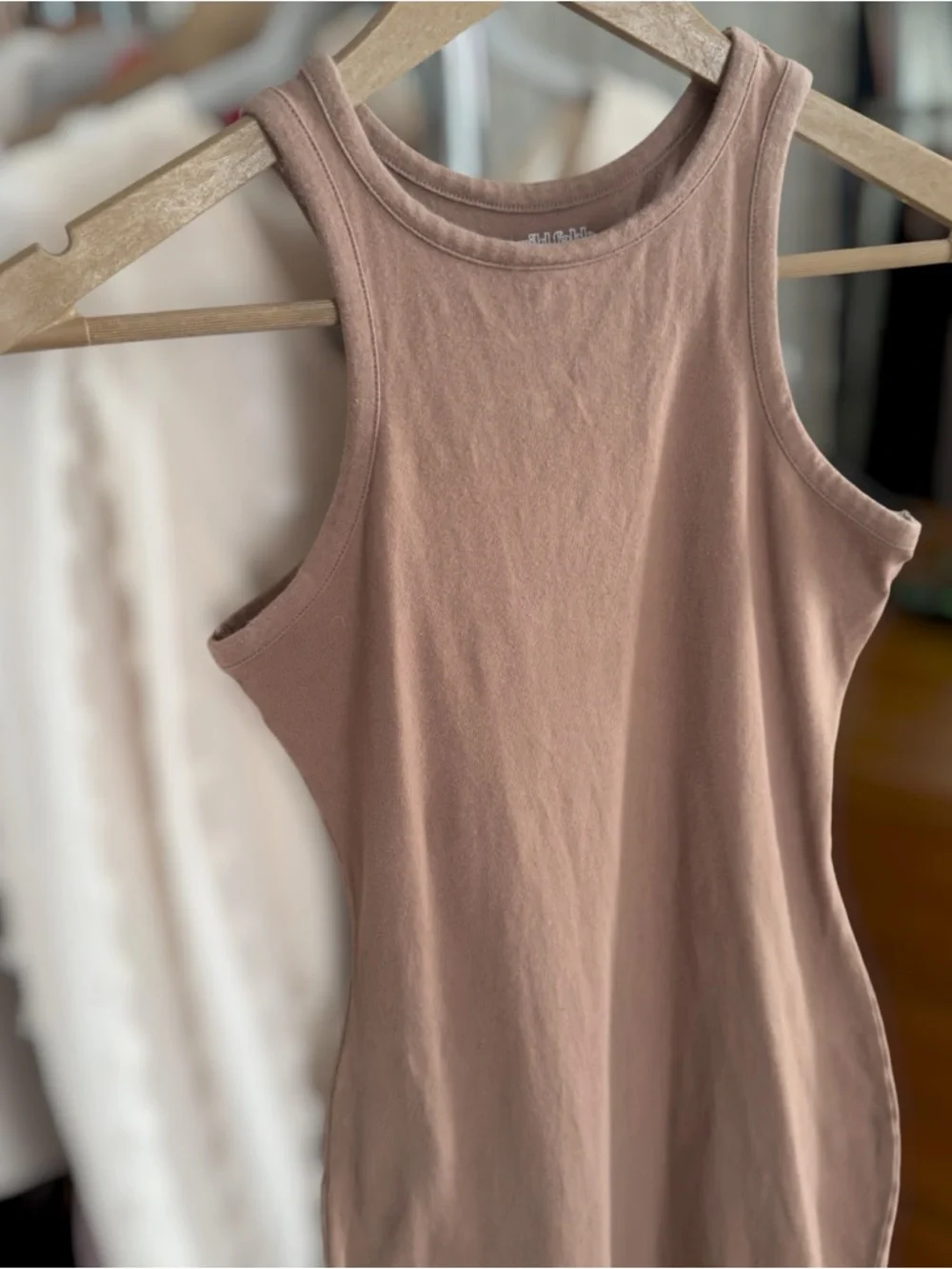 Neutral Bodycon Sleeveless Mini Dress